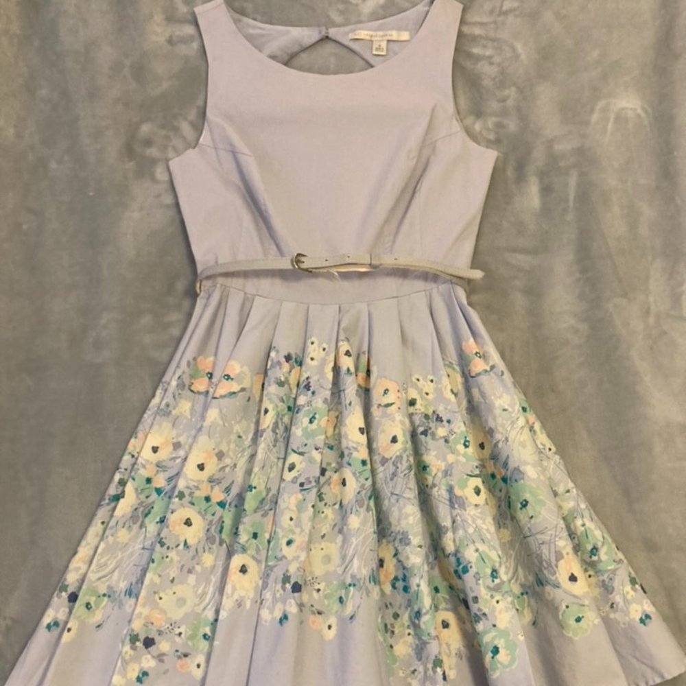 Lauren Conrad Floral Fit and Flare with Open Back, Size 6